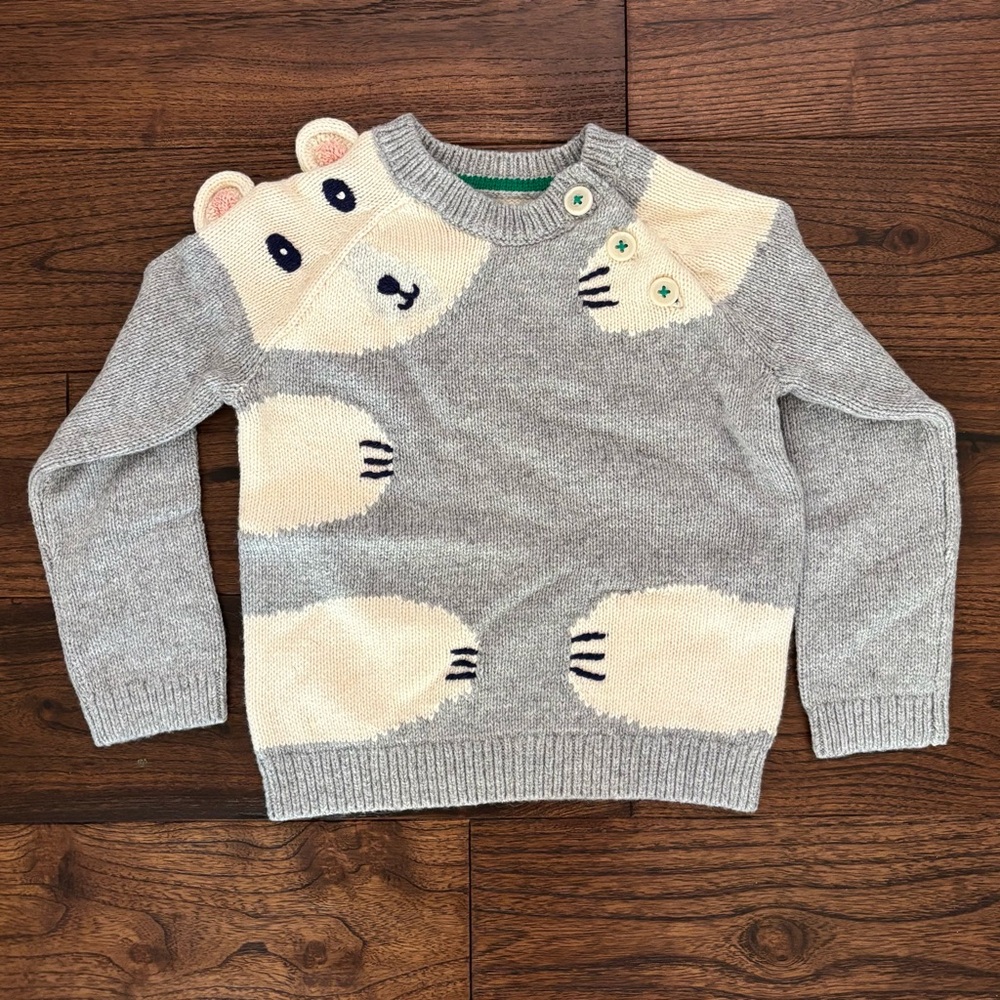Baby Boden polar bear knit sweater Size 2-3